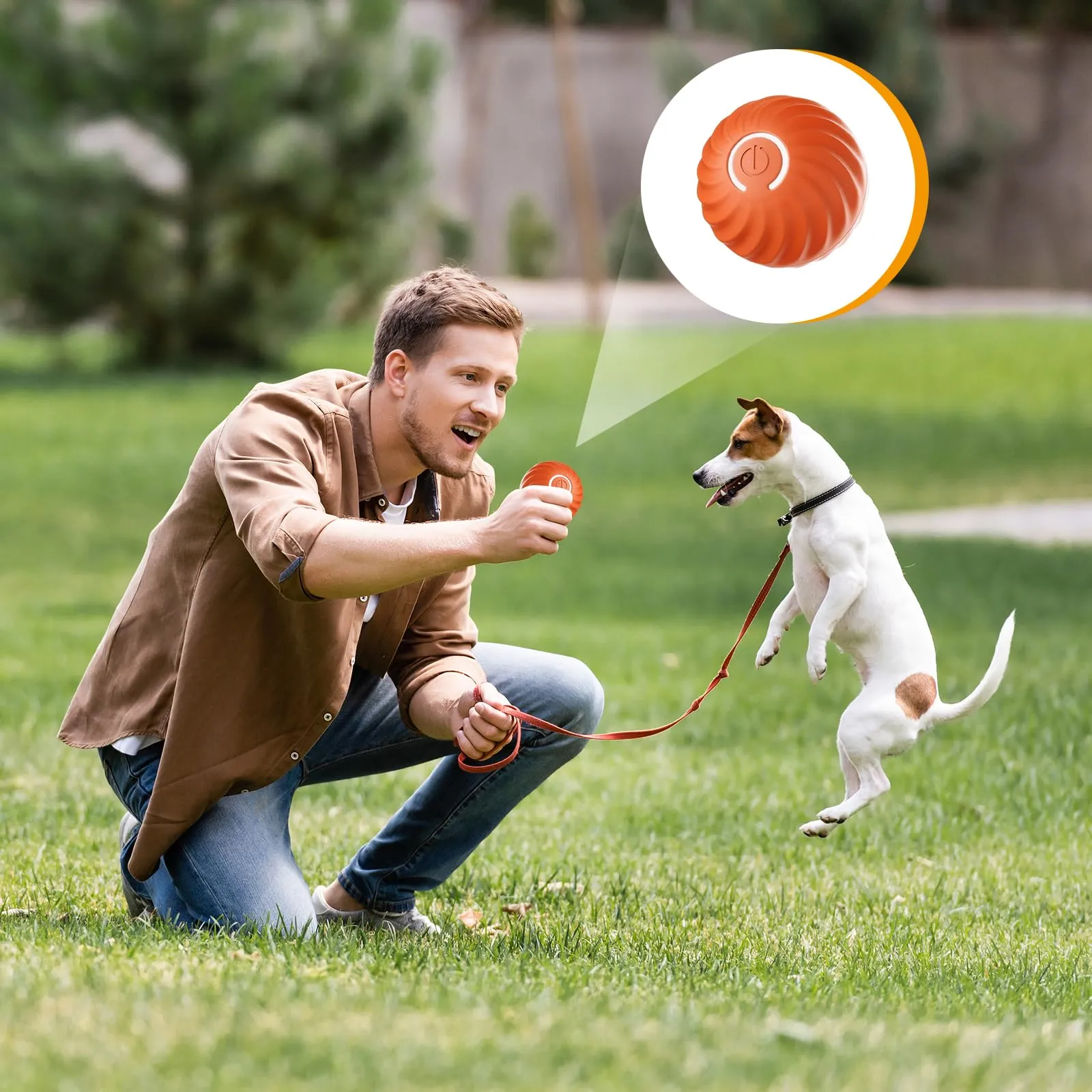 Gerbala Palla Per Cani Interattiva, Giocattolo Automatico Per Cani, Ricaricabile Tramite Usb, Giocattoli Per Cani Di Taglia Grande e Media (B) - immagine 7