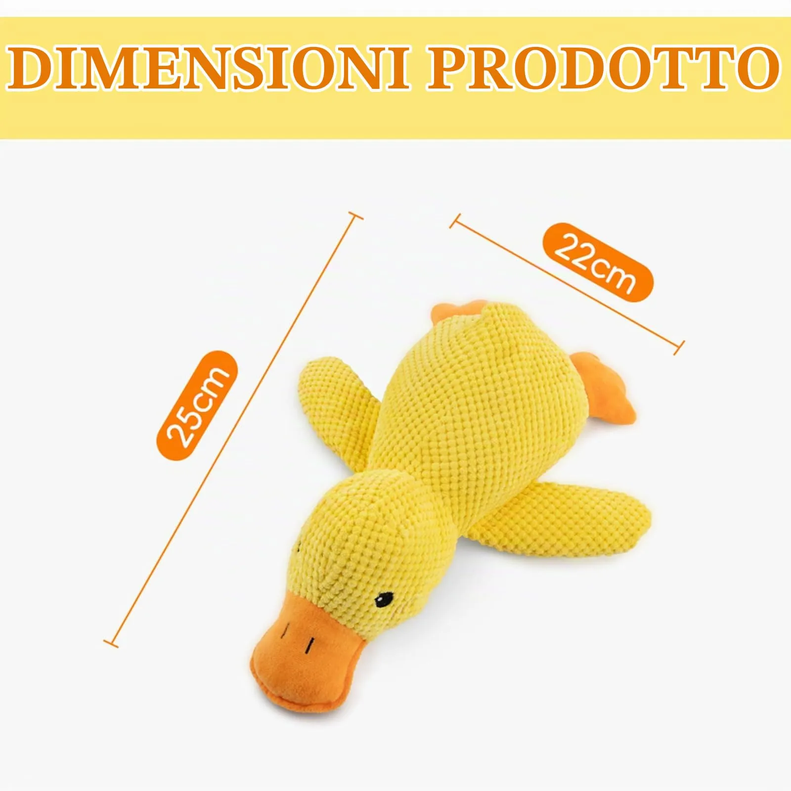 UZYXC Giocattolo Anti-Stress per Cani Anatra e Dog Toys: Peluche Giallo Squittente Indistruttibile per Cuccioli con Effetto Scricchiolio - immagine 2