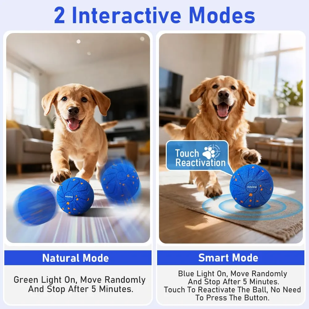 HOTUT Palla per Cani Interattiva,Pallina Ricaricabile USB Che Si Muove da Sola,Wicked Ball Air Self Moving Dog Ball per Cani di Taglia Grande Media e Piccola - immagine 5