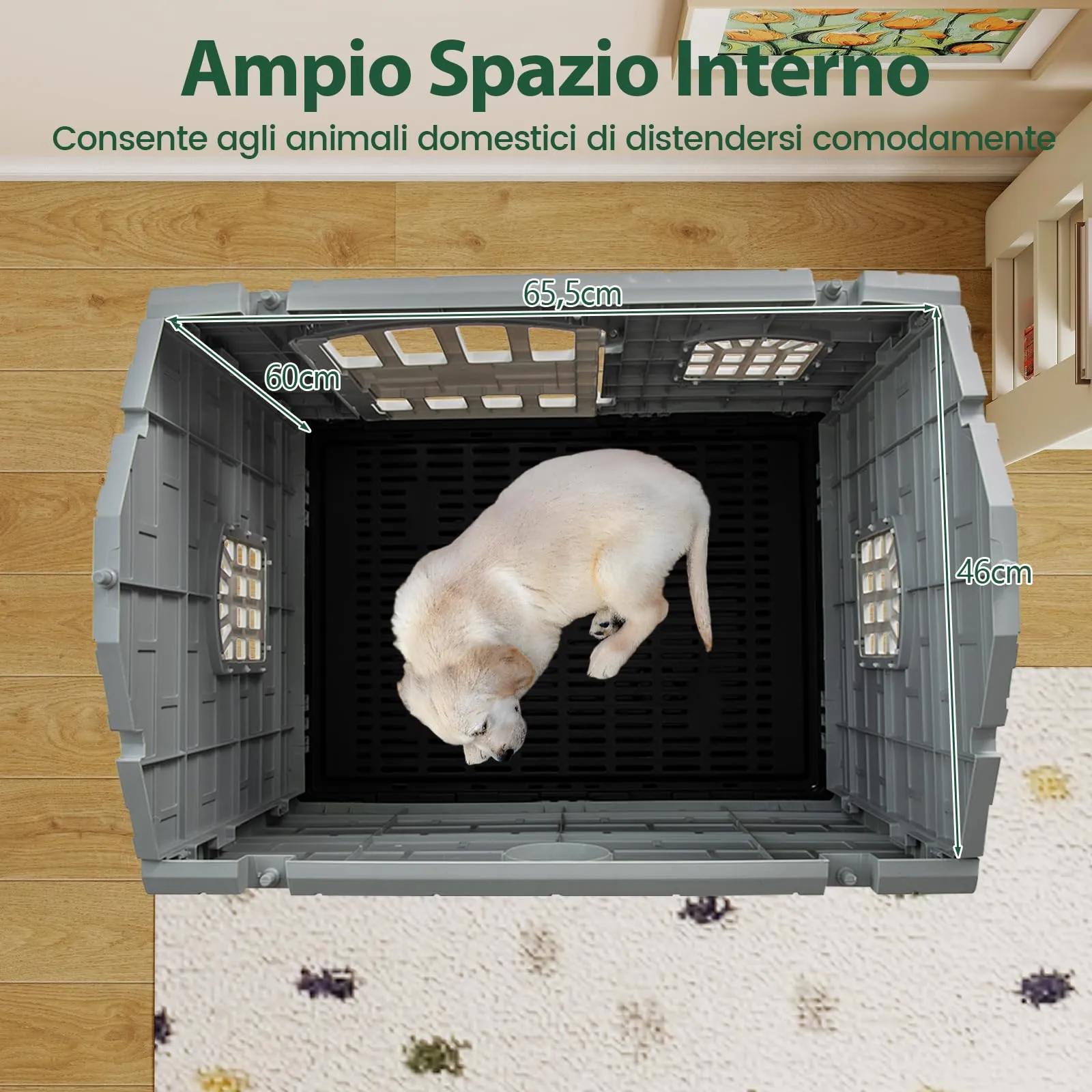 COSTWAY Cuccia per Cani di Piccoli e Gatti da Esterno ed Interno, Verde - immagine 8