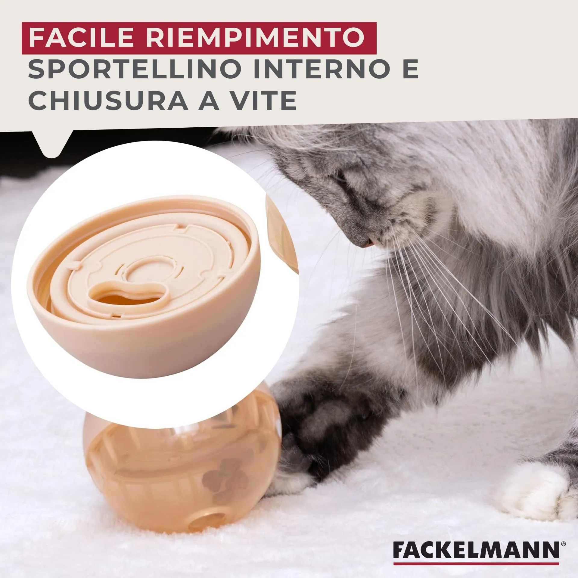 Fackelmann Snack-Ball per cani in PP riutilizzabile, gioco interattivo rilascia snack, stimola la mente e la destrezza, perfetta per animali di tutte le taglie, ideale per gioco attivo, addestramento - immagine 7