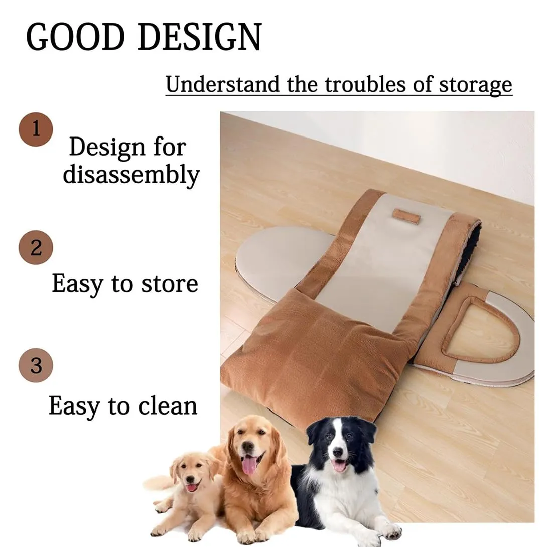 Grande cuccia per cani 2 in 1, calda cuccia per cani e gatti, da interni, XL XXL, cuccia per interni con manico, anti ansia, cuccia per cani e gatti, lussuosa cuccia calmante per cani, cuccia - immagine 4