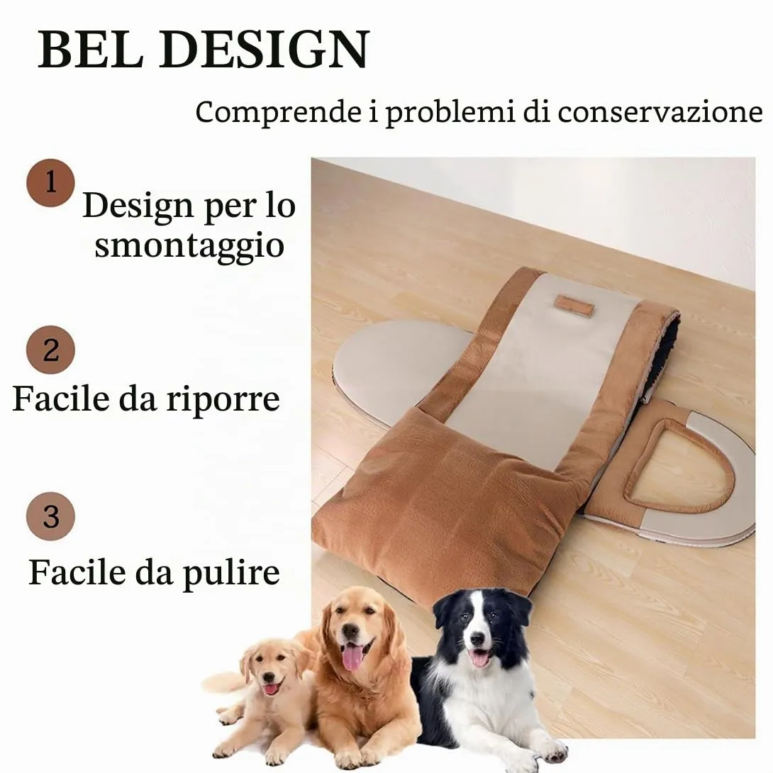 Grande cuccia per cani 2 in 1, calda, per interni, XL, XXL, per interni, con manico, anti-ansia, per cani, gatti, lussuosa, calmante, antiscivolo, marrone scuro (65 x 53 x 50 cm) - immagine 4