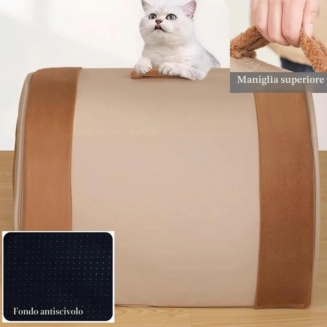 Grande cuccia per cani 2 in 1, calda, per interni, XL, XXL, per interni, con manico, anti-ansia, per cani, gatti, lussuosa, calmante, antiscivolo, marrone scuro (65 x 53 x 50 cm) - immagine 6