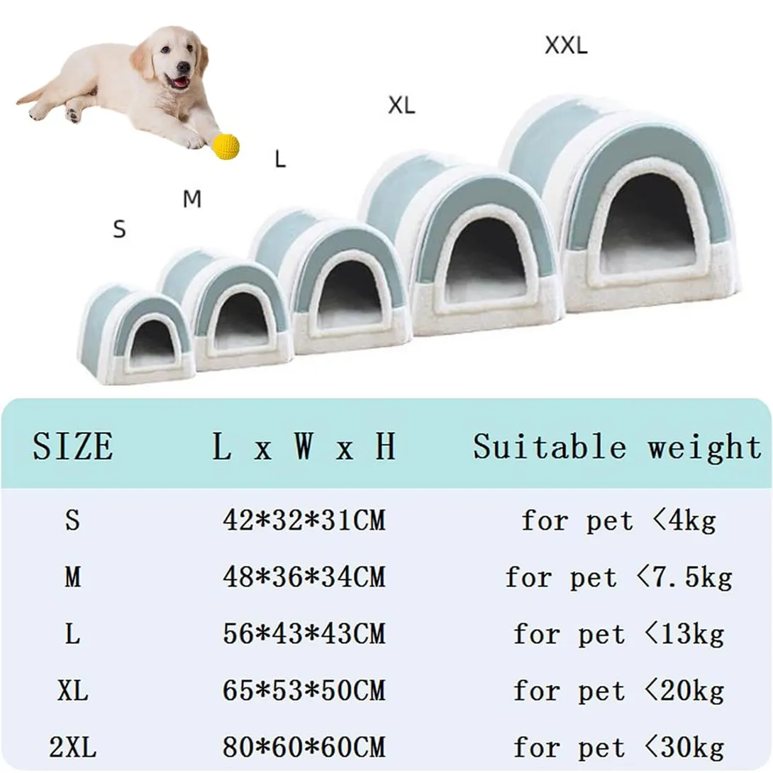 Grande Letto per Cani 2 in 1 Caldo Letto Casa per Gatti da Interno, XL XXL Cuccia per Animali Domestici da Interno con Maniglia Anti-Ansia per Cani e Gatti, Letto per Cani Lussuoso e Rilassante - immagine 7