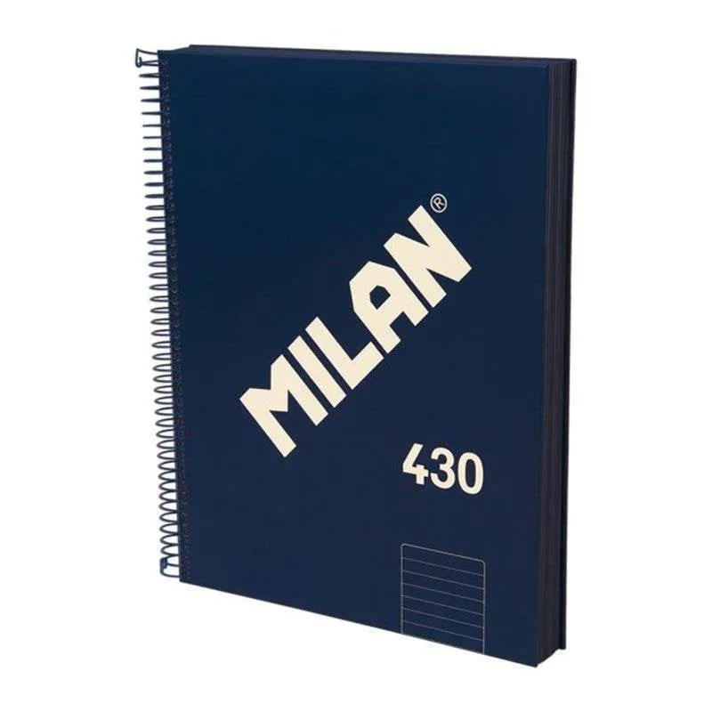 Quaderno A4 Milan 430 Copertina Rigida Spirale Papel Pautato 120 Fogli 95gr Blu - immagine 1