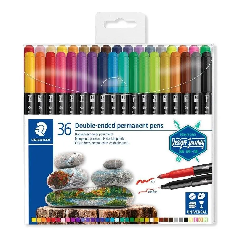 Staedtler Design Journey - Astuccio di 36 Pennarelli Permanenti a Doppia Punta - immagine 1