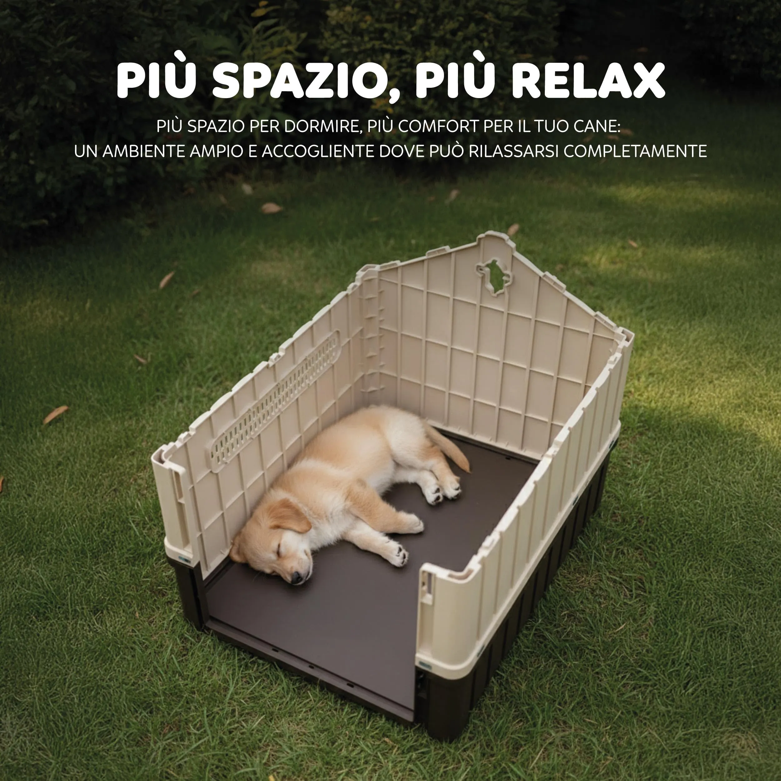 AQPET Cuccia Cani in Plastica S, Pavimento Rialzato, 65x70x70 cm, Marrone - immagine 6