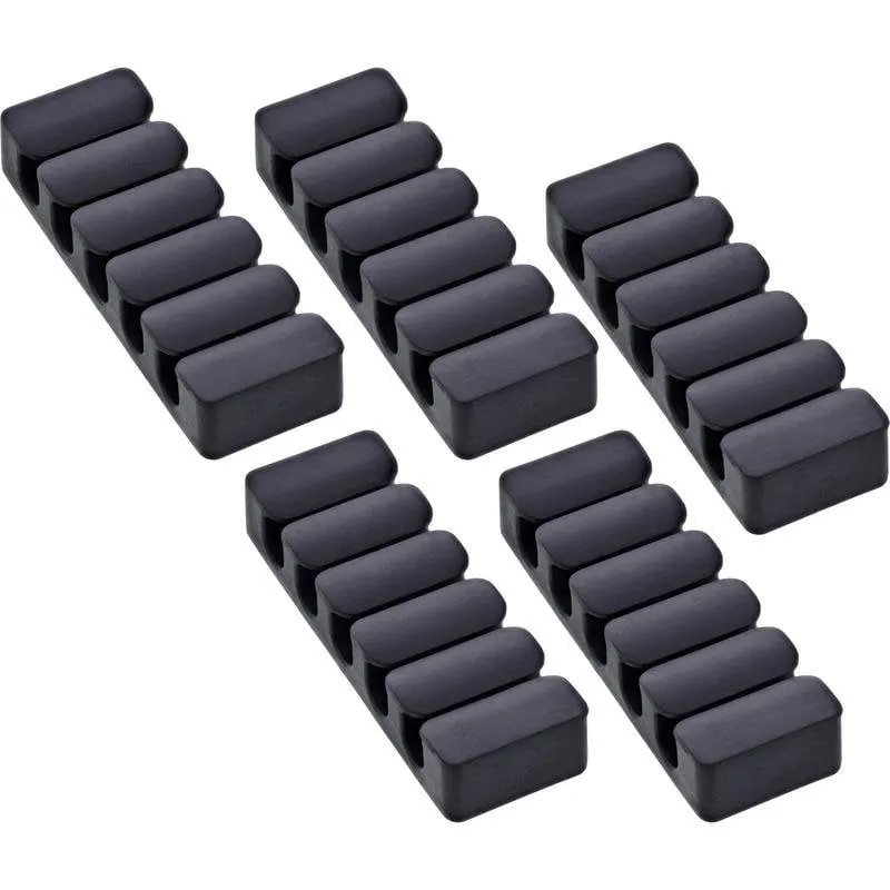 Clip per cavi InLine 59971K Universale 5 pezzi autoadesivo nero - immagine 1