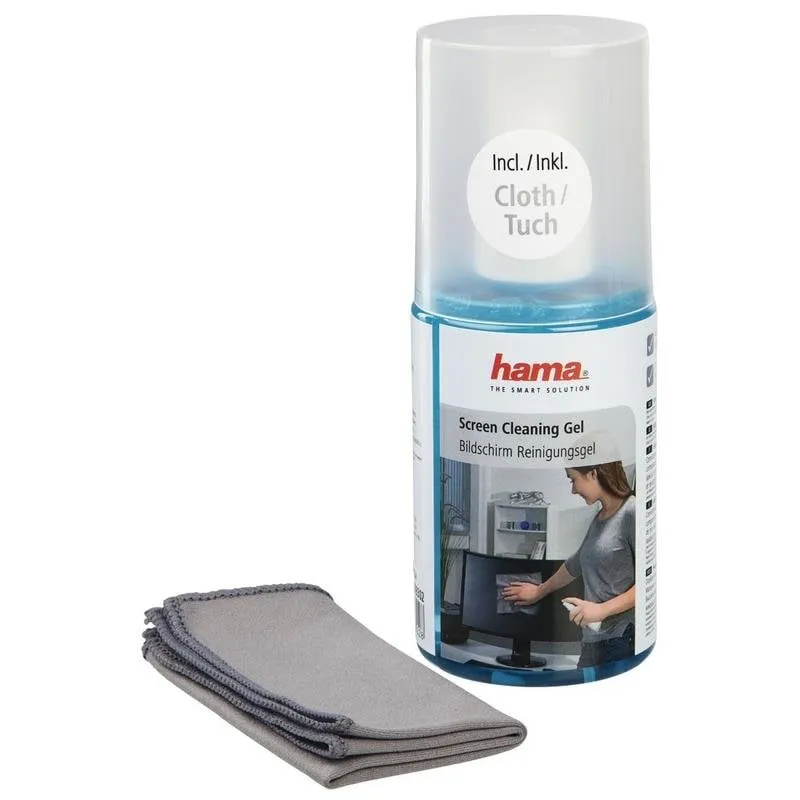 Detergente per schermi Hama Gel 200 ml con panno in microfibra - immagine 1