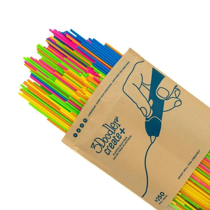 Filamento PLA 3Doodler Create+ Pro+ Neons 3 mm 250 pezzi Multicolore - immagine 1