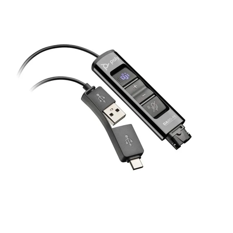Auricolari Poly DA85-M adattatore USB-A e USB-C per QD nero - immagine 1