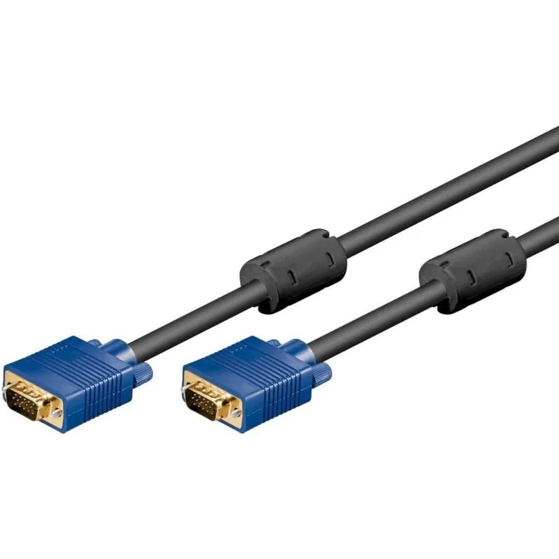 Cavo VGA Goobay 10 m Nero Maschio a Maschio con Ferrite - immagine 1