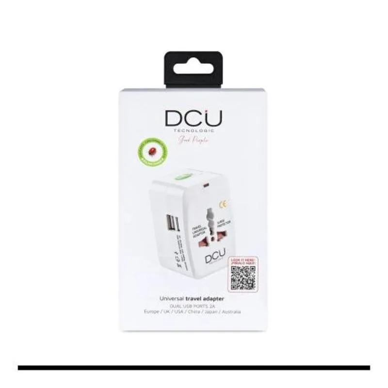 Adattatore di viaggio universale DCU Tecnologic 4 prese internazionali 2 porte USB - immagine 1