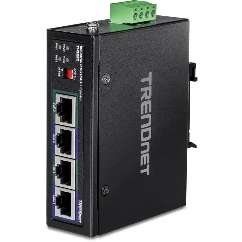 Iniettore PoE++ 2.5G Industriale 2 Porte 90W TRENDnet TI-IG290 - immagine 1