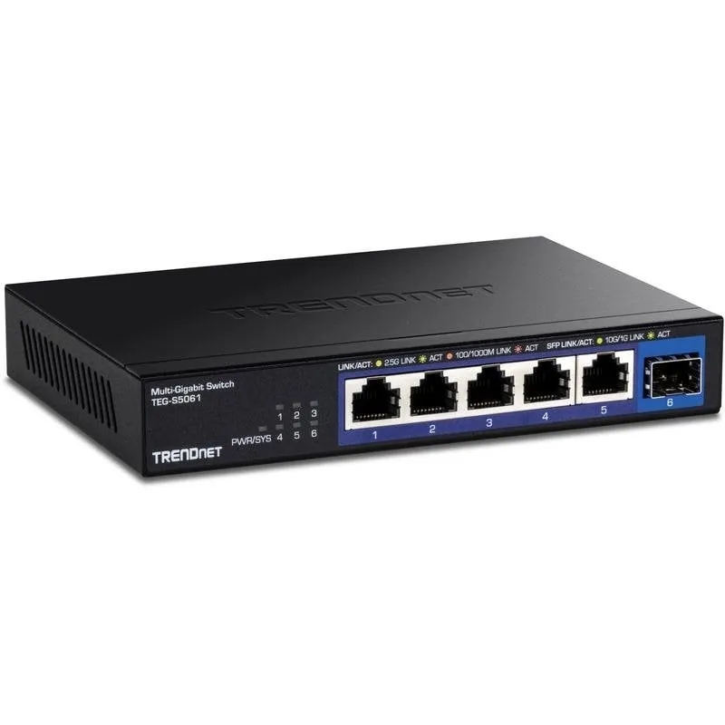 Switch Trendnet TEG-S5061 5 Porte 2.5G Non Gestito Montaggio a Muro - immagine 1