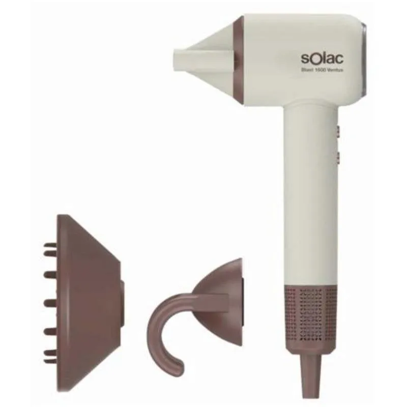Phon Ionico Solac 1600W 8 Temperature Velocita Diffusore Concentratore Beige - immagine 1