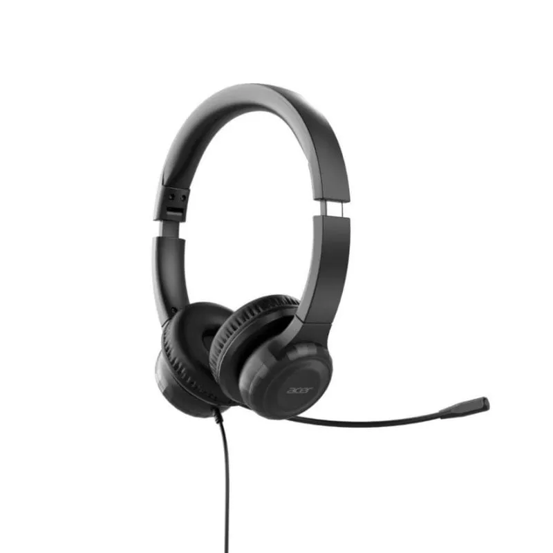 Cuffie Acer AHW154 con cavo USB e jack 3,5 mm per ufficio e call center nere - immagine 1