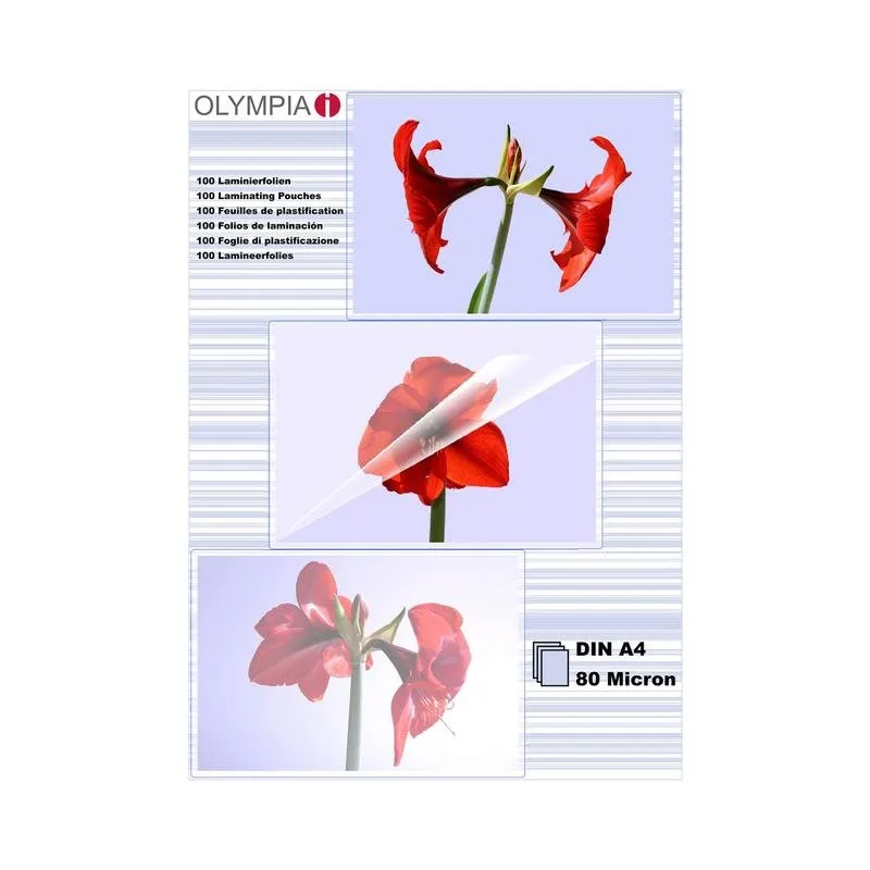 Plastificatori Olympia 1x100 DIN A4 80 micron Trasparenti - immagine 1