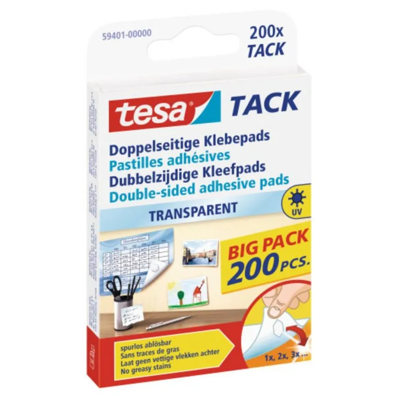 Etichette autoadesive Tesa 59401-00000, Bianco, Scatola da 200 pezzi - immagine 1