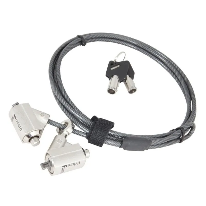 Cavo antifurto Urban Factory CRS02UF 2 m chiave rotonda PVC nero - immagine 1