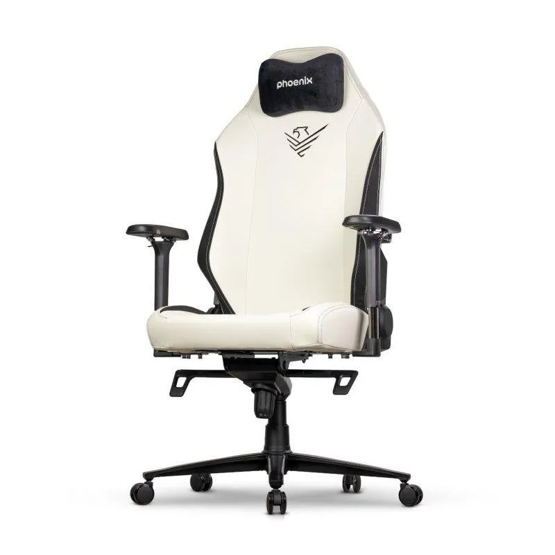 Sedia Gaming Phoenix Monarch Remaster Pelle Napa Nera e Bianca Taglia R - immagine 1