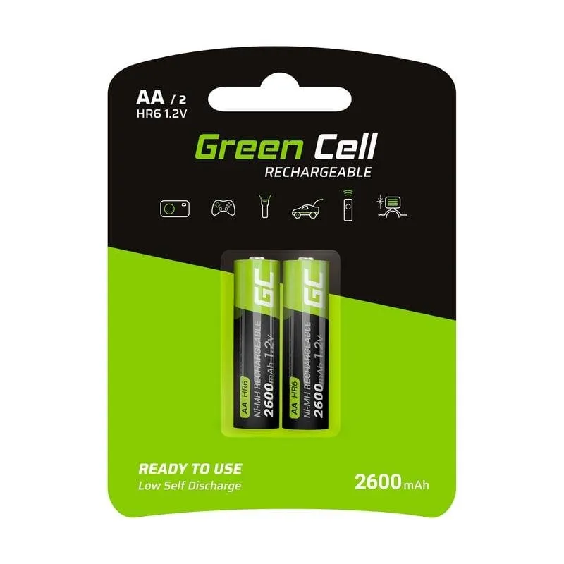 Pila AA Green Cell GR05 Ricaricabile 2600 mAh 2 pezzi - immagine 1