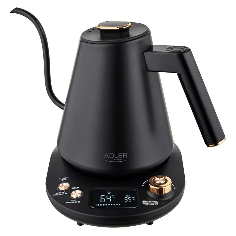 Tetera elettrica Adler AD 1349 1 L 1100 W Nero Oro - immagine 1