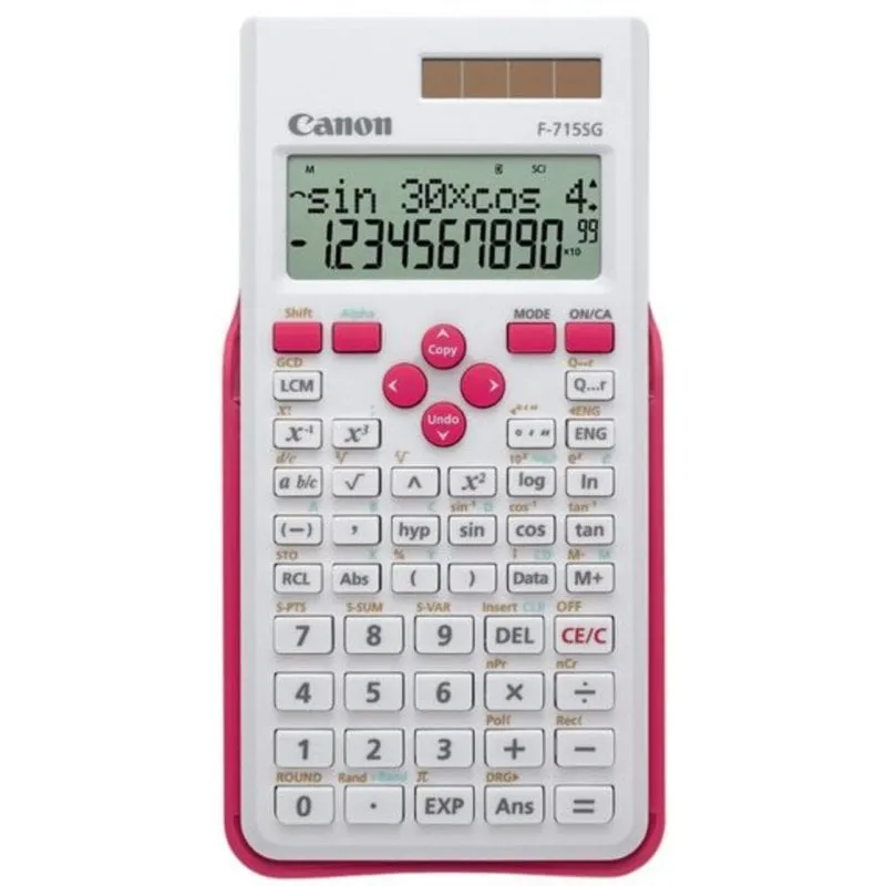 Calcolatrice scientifica Canon F-715SG 12 cifre 2 righe Alimentazione batteria/solare Rosa Bianco - immagine 1