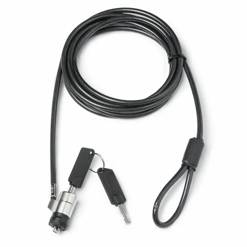 Cavo antifurto Dicota D30867 2 m chiave piana acciaio gomma termoplastica nero - immagine 1