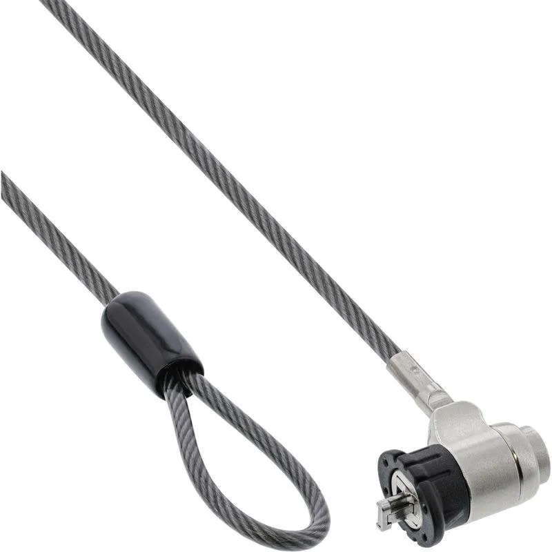 Cavo antifurto InLine 55703 2 m Chiave Acciaio Zincato Nero Argento - immagine 1