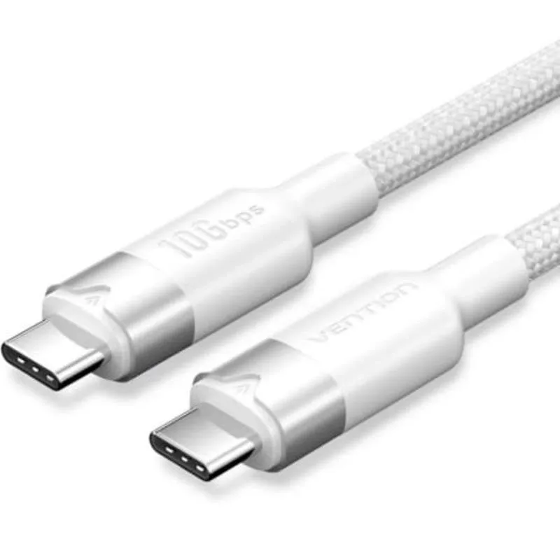 Cavo USB-C 3.2 Gen2 Vention 5A 100W 1m Bianco - immagine 1
