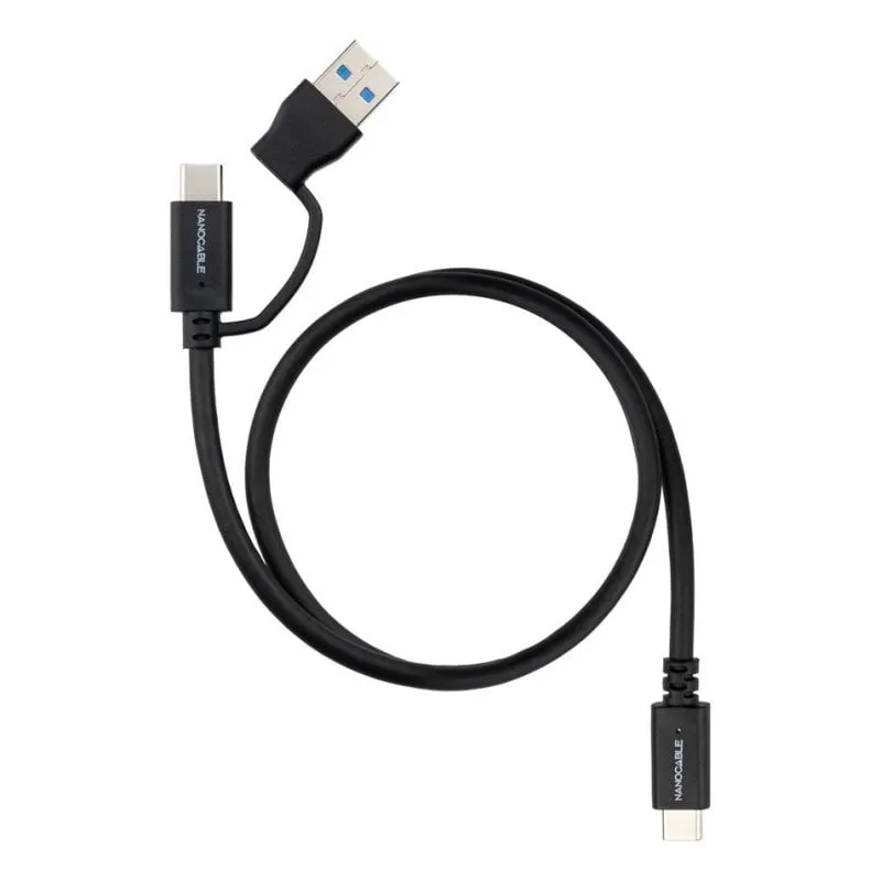 Cavo USB-C 3.2 Gen2 Nanocable 1 m 60 W 10 Gbps Nero - immagine 1
