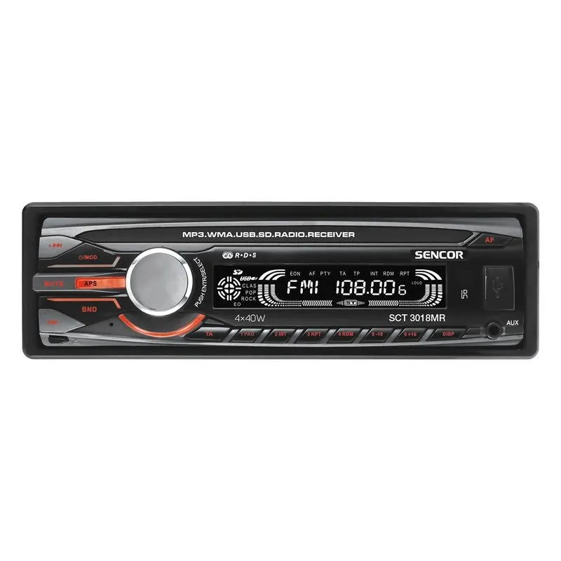 Ricevitore Multimediale Auto Sencor SCT 3018MR Nero 160W 4.0 canali USB frontale - immagine 1