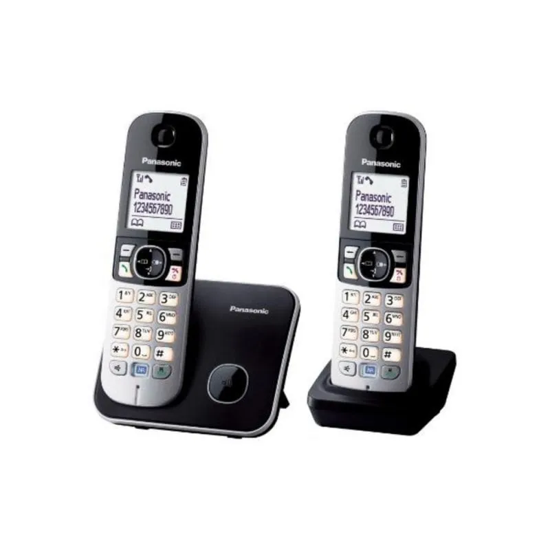 Telefono DECT Panasonic KX-TG6812 Altoparlante 120 ingressi Identificatore chiamate Nero/Argento - immagine 1