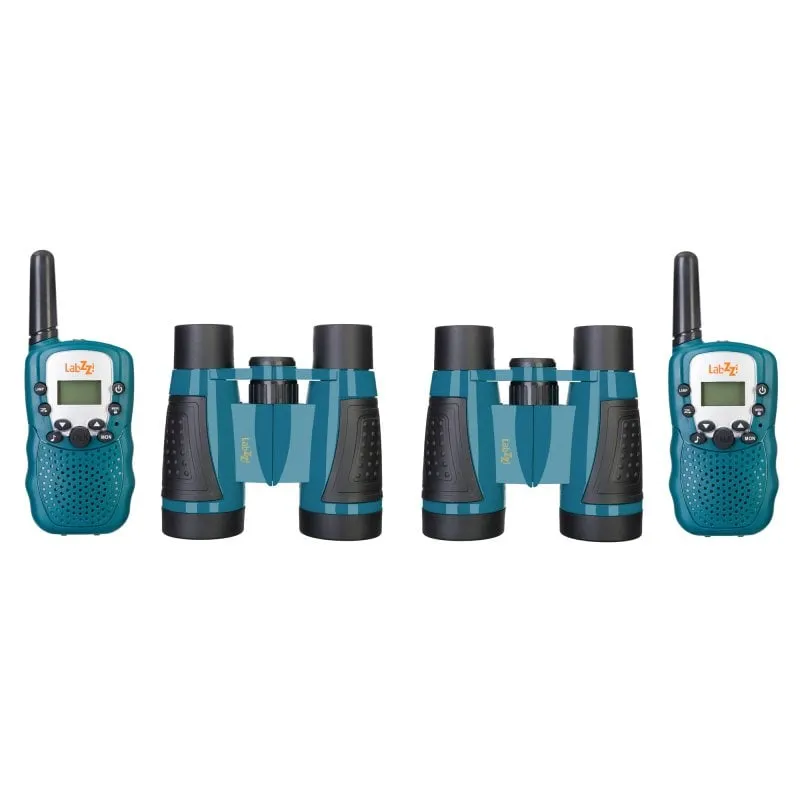 Kit Walkie-talkie Levenhuk LabZZ WTT10 Blu con Binocolo Compatto - immagine 1