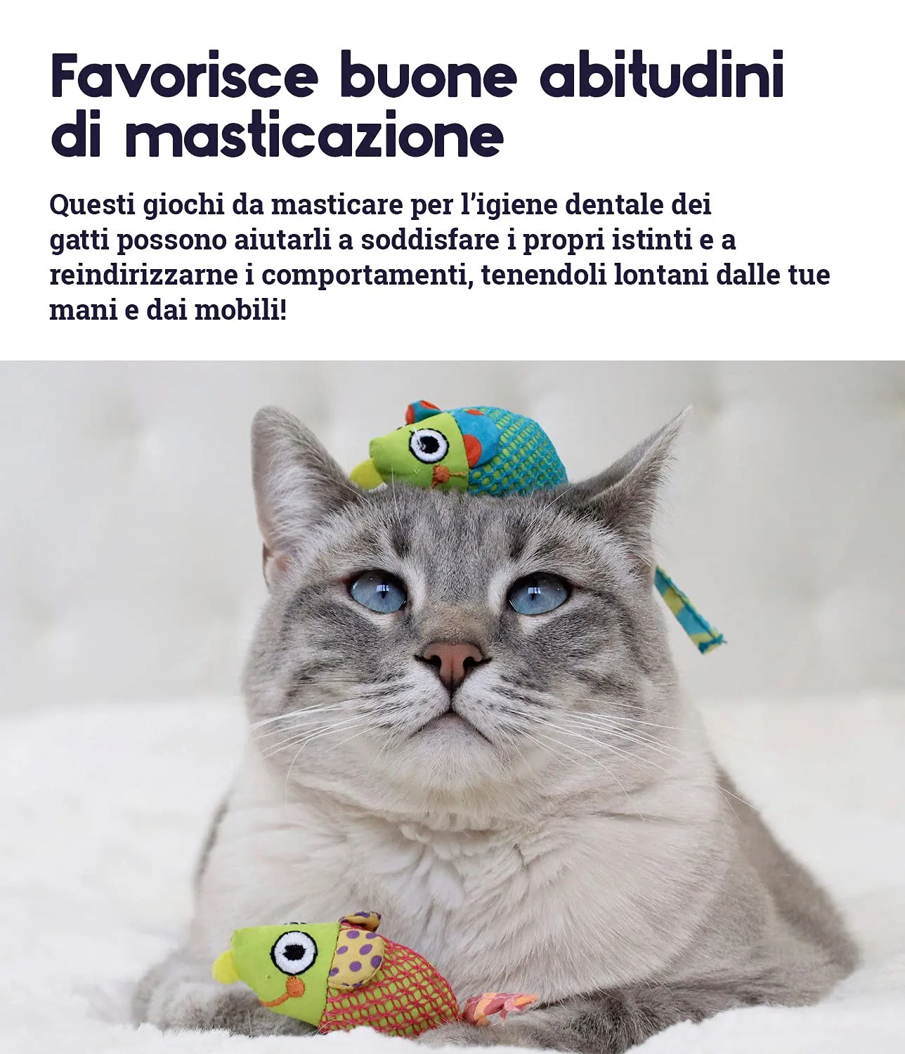 Petstages Catnip Chew Mice - gioco per gatti di tutte le taglie da masticare - con erba gatta - salute dentale - confezione da 2 - immagine 5