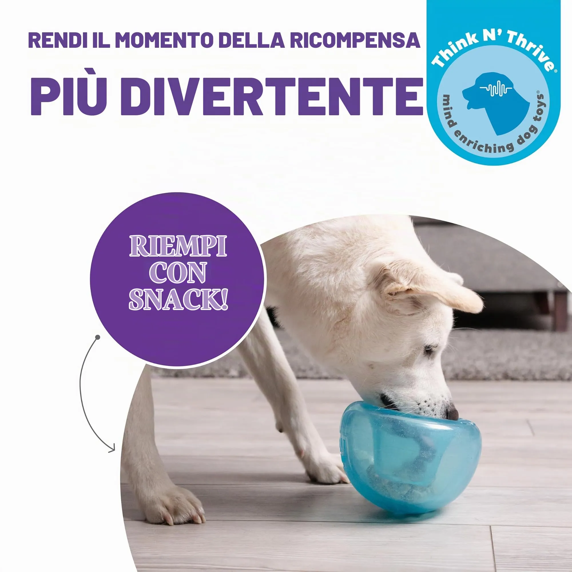 Planet Dog Orbee-Tuff Snoop - Gioco interattivo per cani - erogatore di ricompensa - blu - grande - immagine 2