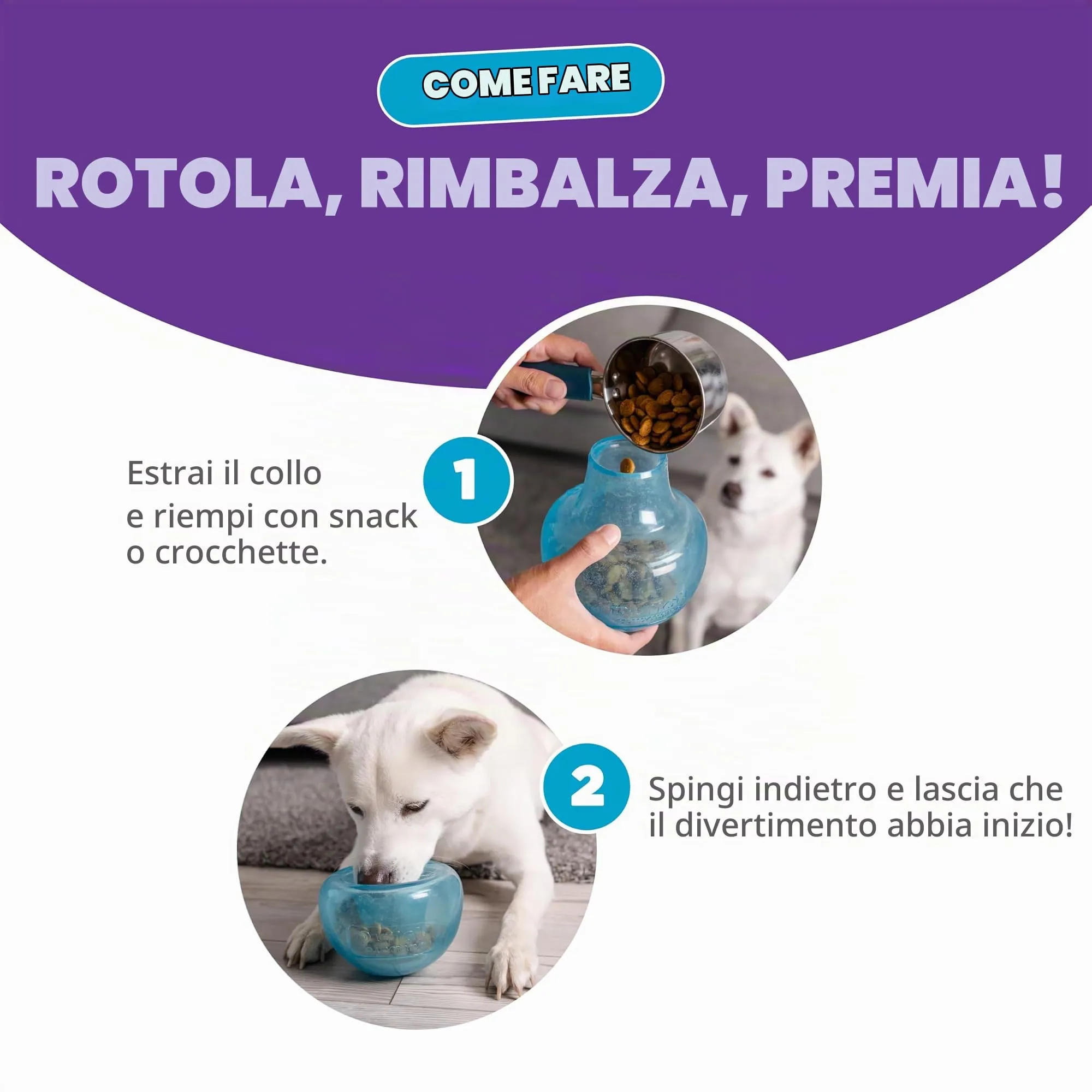 Planet Dog Orbee-Tuff Snoop - Gioco interattivo per cani - erogatore di ricompensa - blu - grande - immagine 4