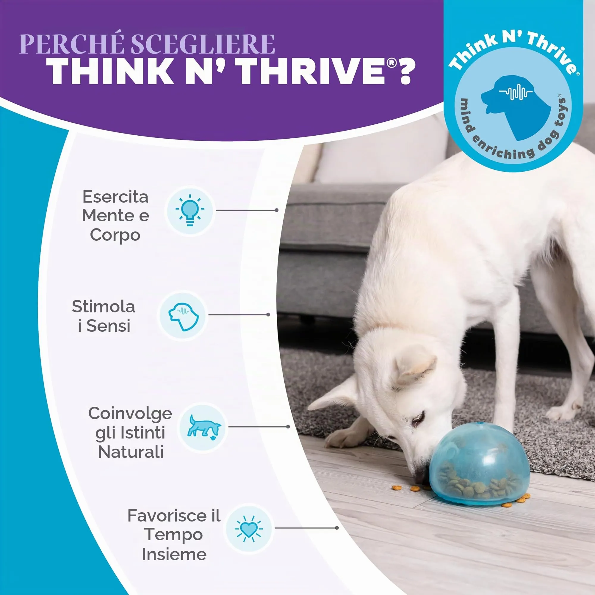 Planet Dog Orbee-Tuff Snoop - Gioco interattivo per cani - erogatore di ricompensa - blu - grande - immagine 6