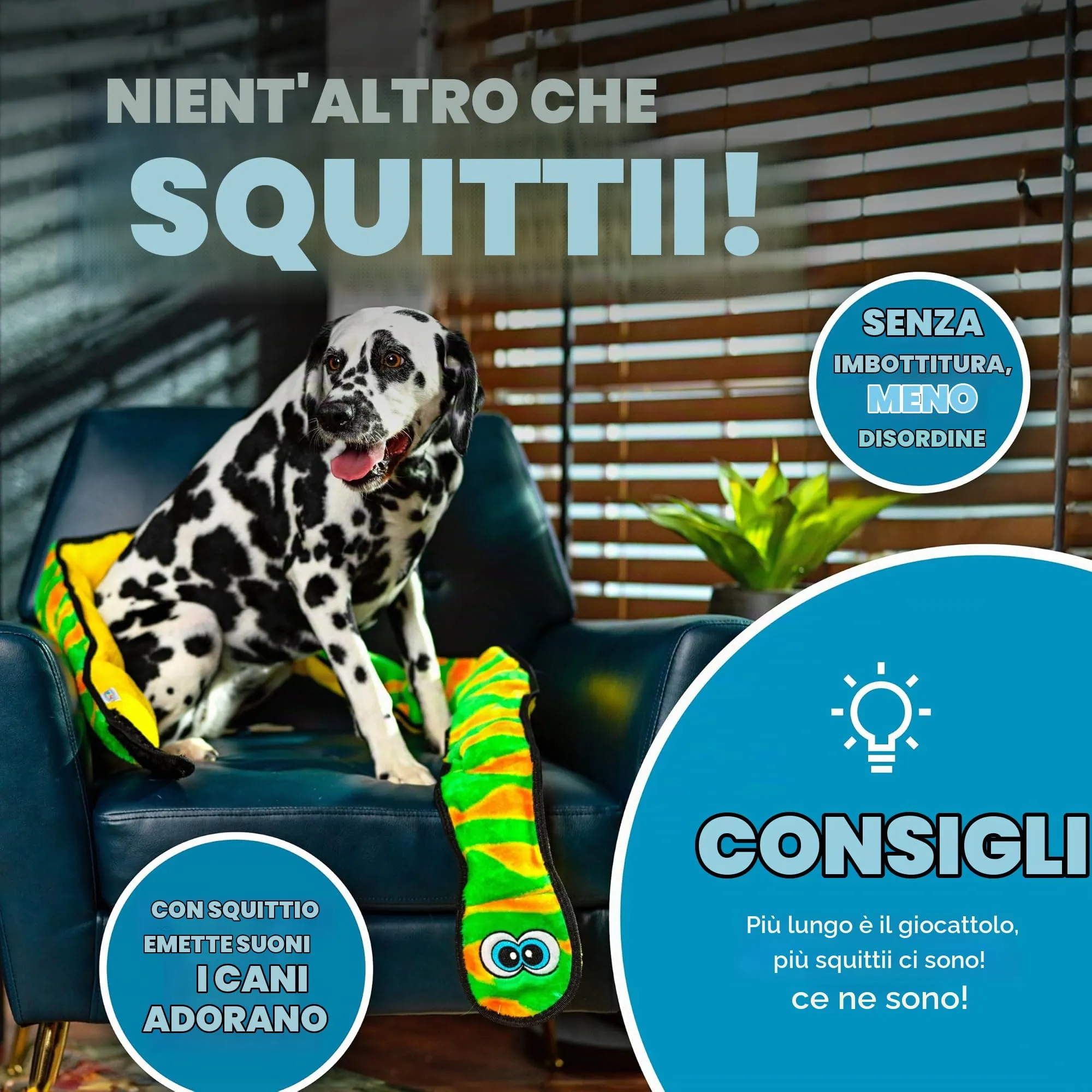 Outward Hound Invincibles - gioco felpato a forma di serpente - per cani - verde - XXL - immagine 4