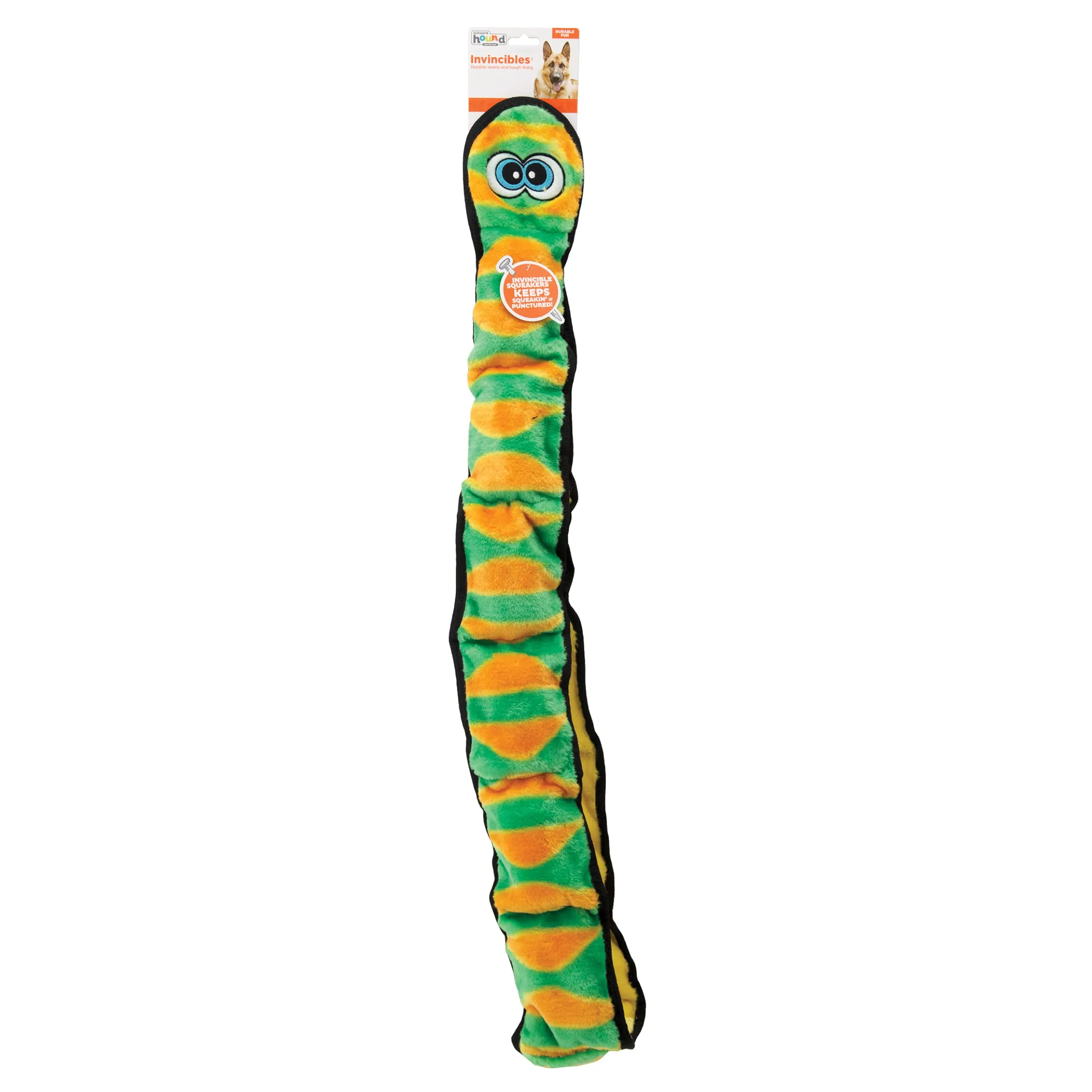 Outward Hound Invincibles - gioco felpato a forma di serpente - per cani - verde - XXL - immagine 6