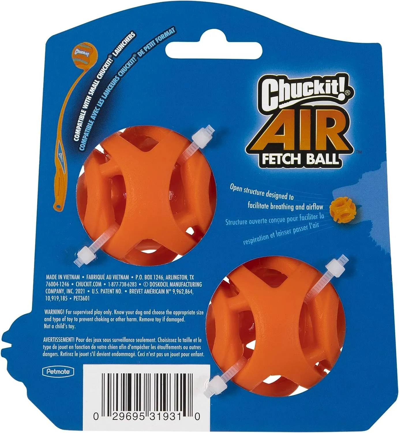 Chuckit Palla Breathe Right Fetch Ball Small, 2 Palle da Seguire per Il Cane, S - immagine 2