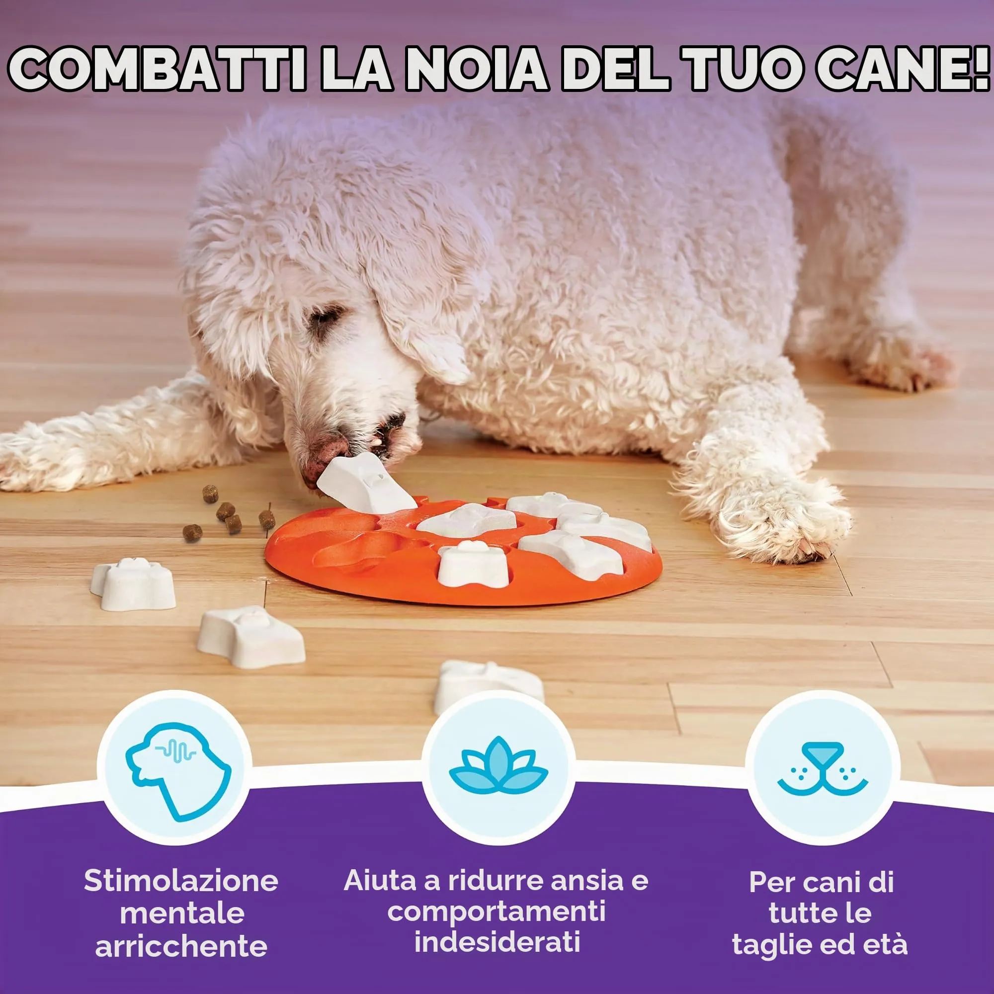 Nina Ottosson di Outward Hound Dog Smart - gioco rompicapo interattivo per cani - erogatore di ricompense - arancione - immagine 2