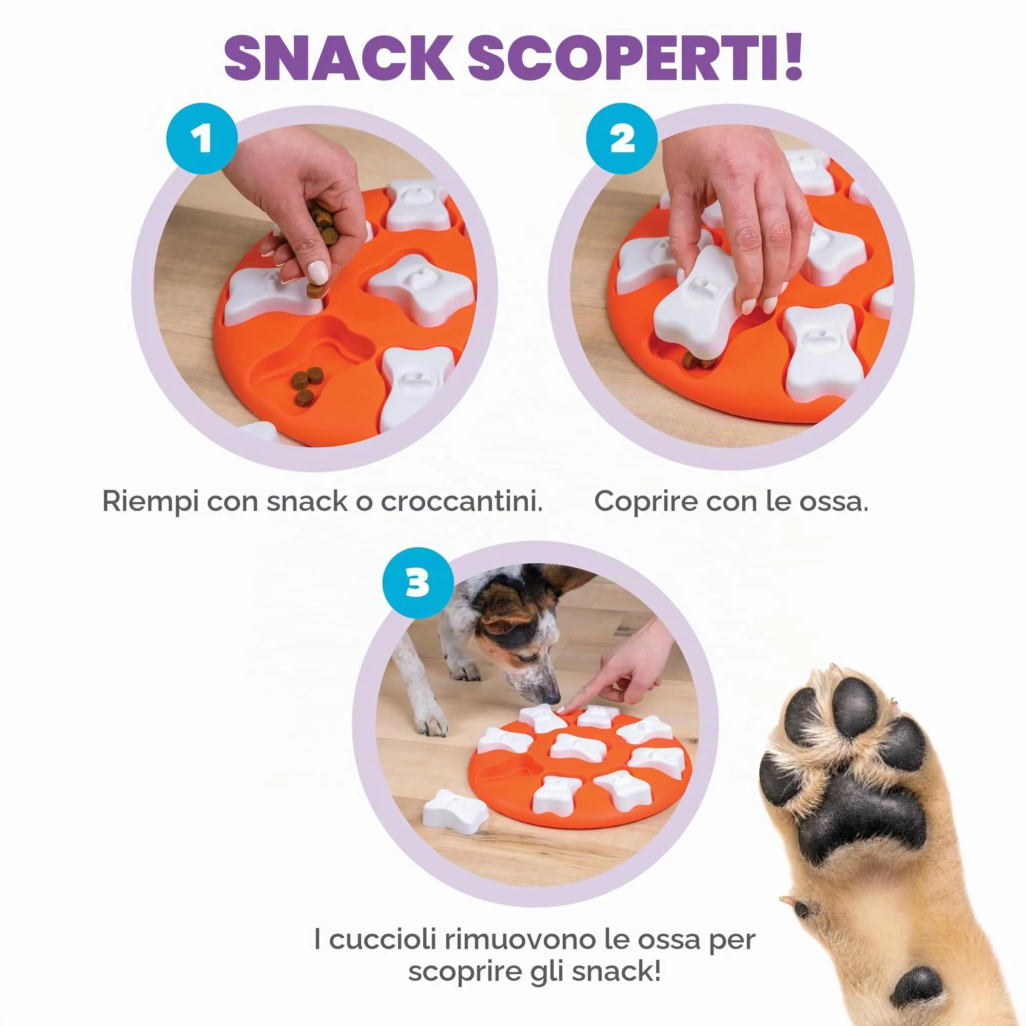 Nina Ottosson di Outward Hound Dog Smart - gioco rompicapo interattivo per cani - erogatore di ricompense - arancione - immagine 3
