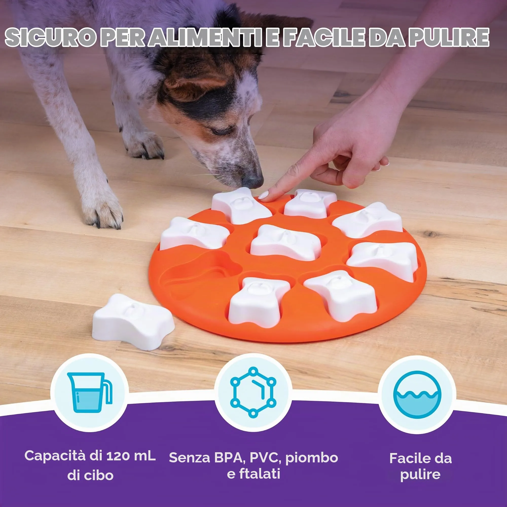 Nina Ottosson di Outward Hound Dog Smart - gioco rompicapo interattivo per cani - erogatore di ricompense - arancione - immagine 5