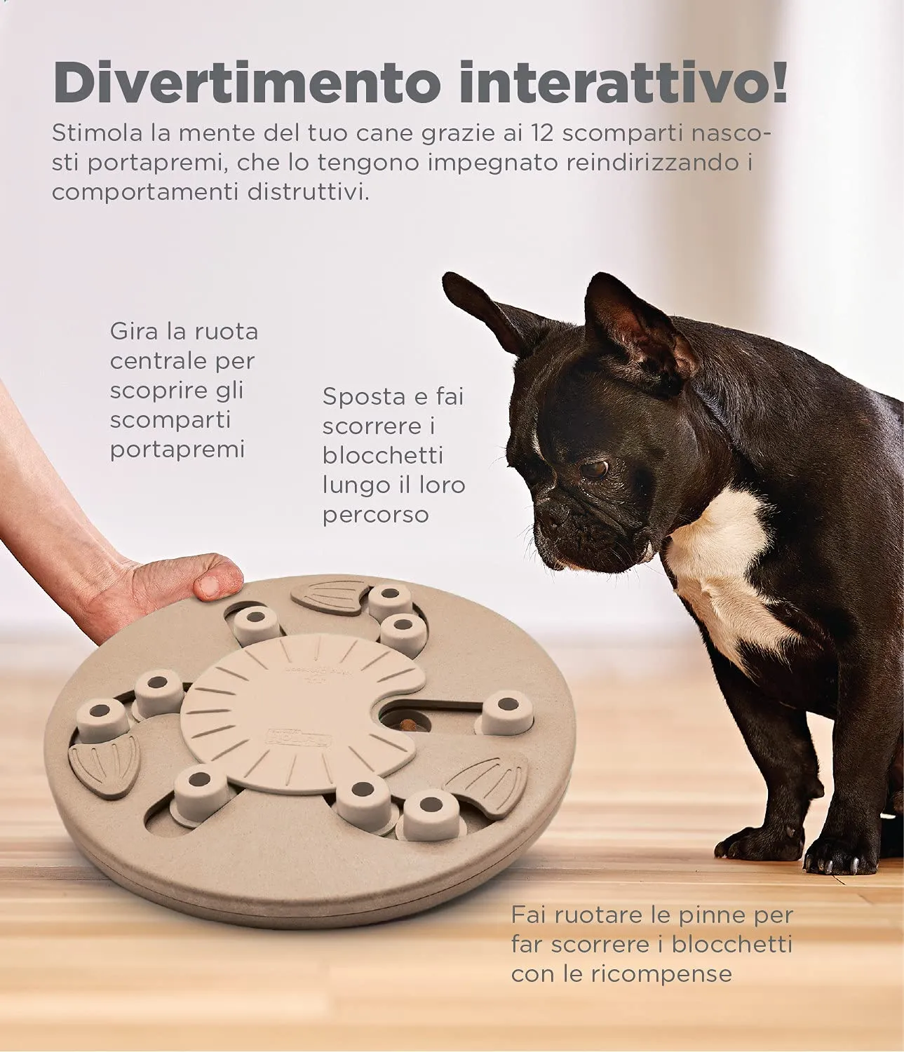 Nina Ottosson di Outward Hound Dog Worker - gioco rompicapo interattivo per cani - erogatore di ricompense - marrone chiaro - immagine 3