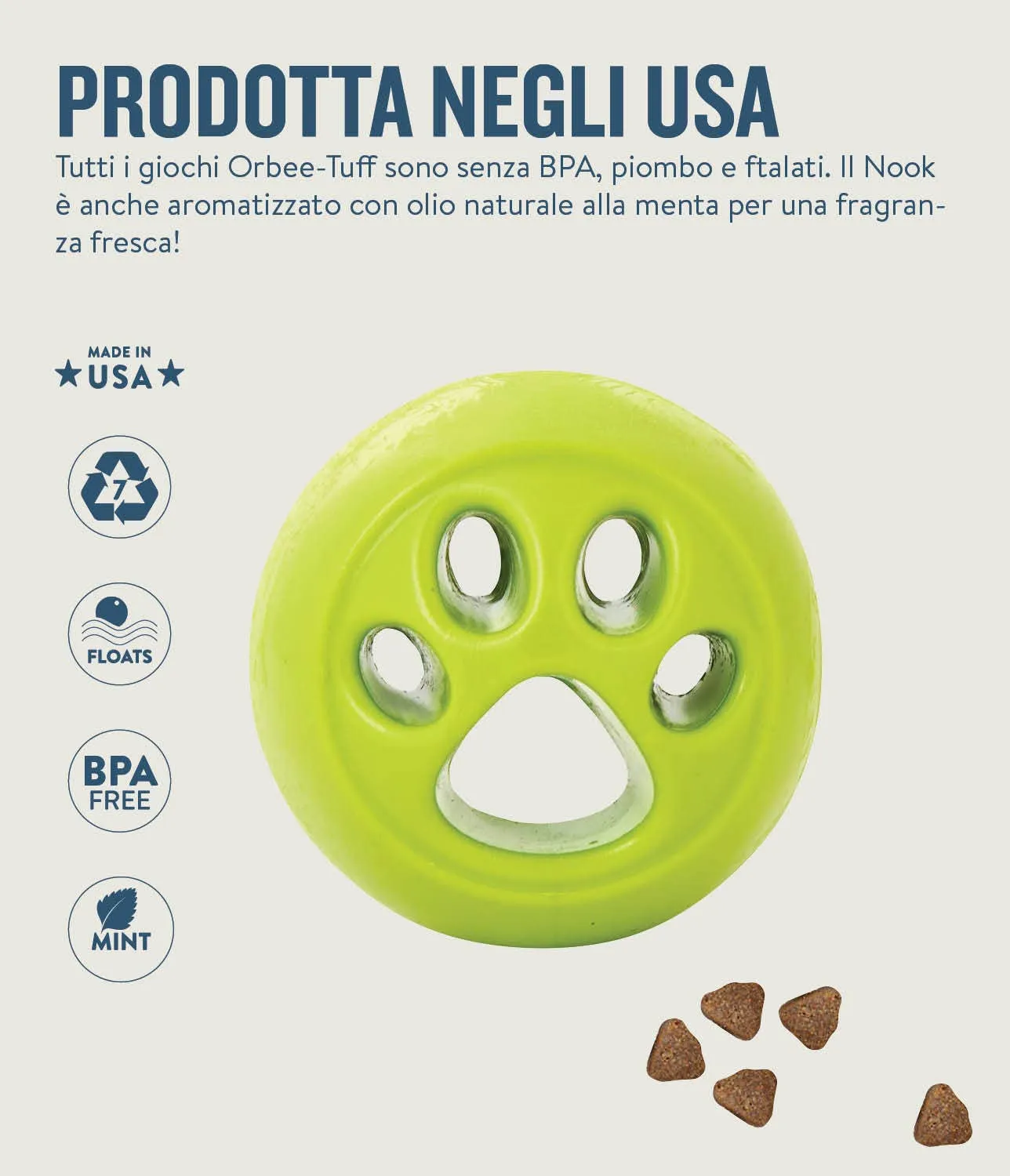 Planet Dog Orbee-Tuff Nooks - Gioco per cani - erogatore di ricompensa - impronta - verde - immagine 4