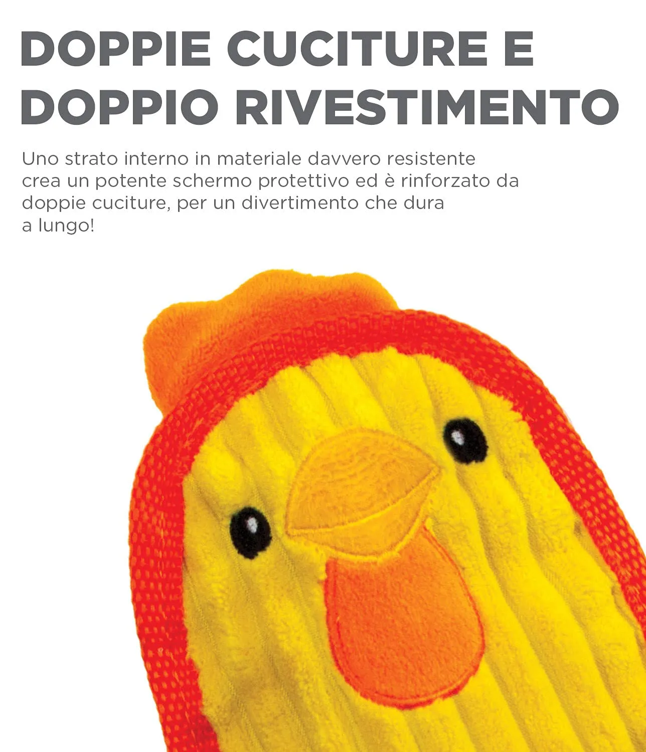 Outward Hound Invincibles Mini - gioco per cani a forma di pulcino - con sonaglio - giallo - XS - immagine 4