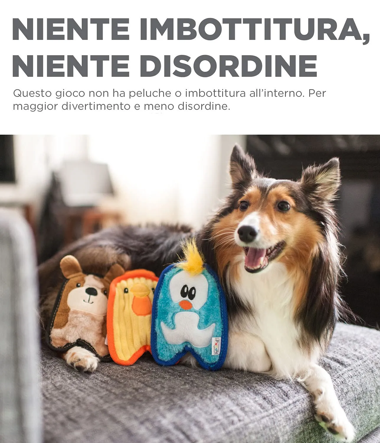 Outward Hound Invincibles Mini - gioco per cani a forma di pulcino - con sonaglio - giallo - XS - immagine 5